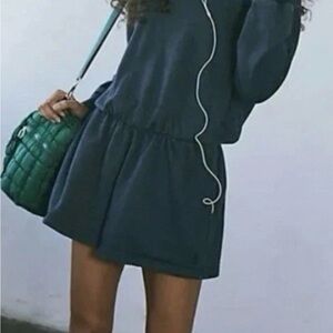 Free People Movement Such a Flirt Romper NWT Size Medium Midnight Navy